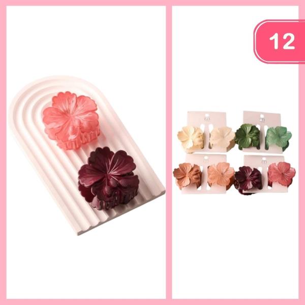 DUAL HIBISCUS CLAW CLIP SET (12 UNITS)