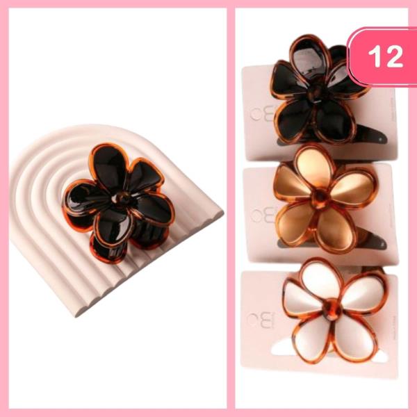 TORT TRIM DAISY CLAW CLIP (12 UNITS)