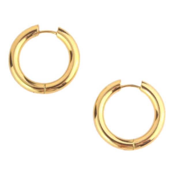 STAINLESS STEEL HUGGIE HOOP EARRING
