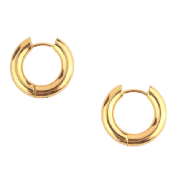 STAINLESS STEEL ROUND HUGGIE EARRING