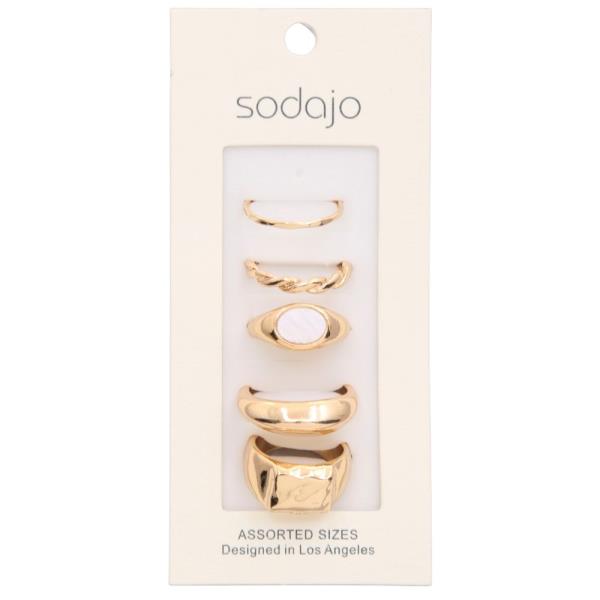 SODAJO STONE METAL ASSORTED RING SET