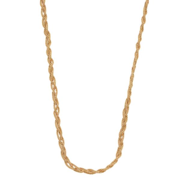 SODAJO TEXTURED BRAIDED LINK GOLD DIPPED NECKLACE