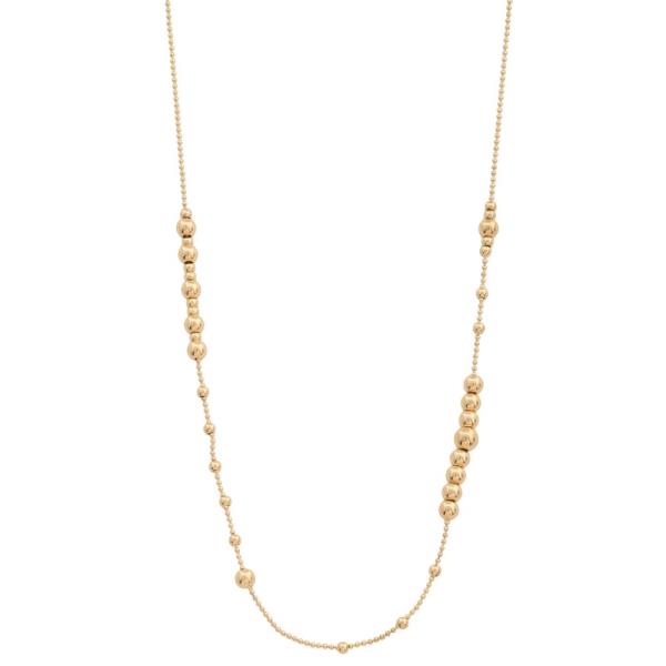 SODAJO BALL BEAD METAL LAYERED GOLD DIPPED NECKLACE