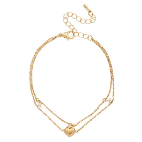 SODAJO DAINTY HEART CRYSTAL LAYERED BRACELET