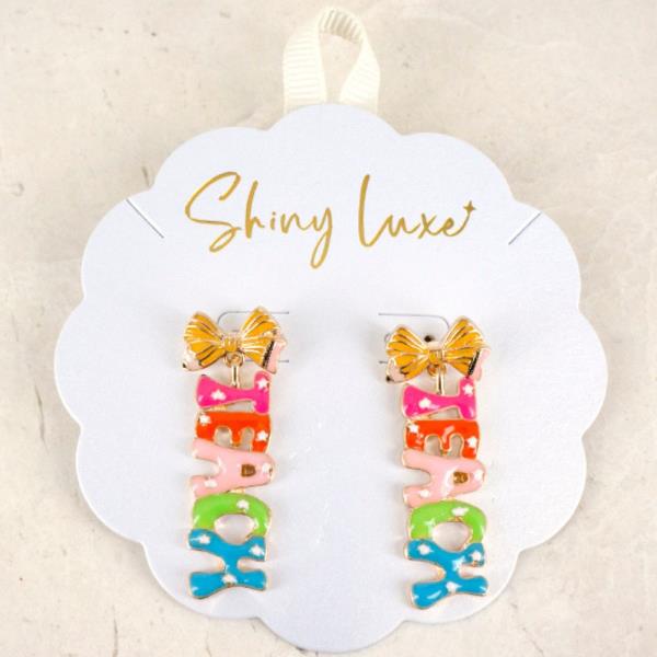 PENCIL BOW TEACH POST EARRINGS