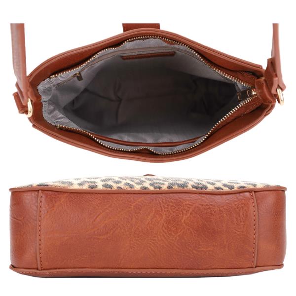 ANIMAL PRINT TWIST LOCK SHOULDER BAG