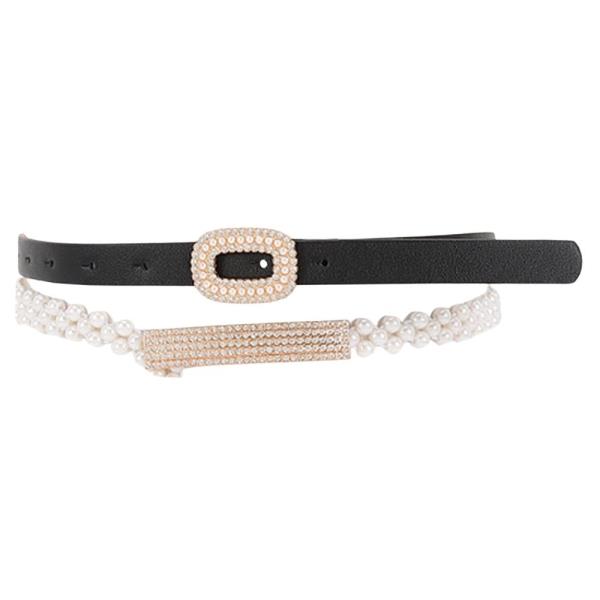 PEARL & RHINESTONE LAYERED BELT