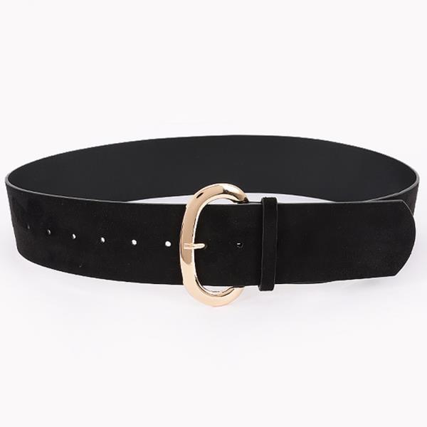 OVAL BUCKLED WIDE BELT