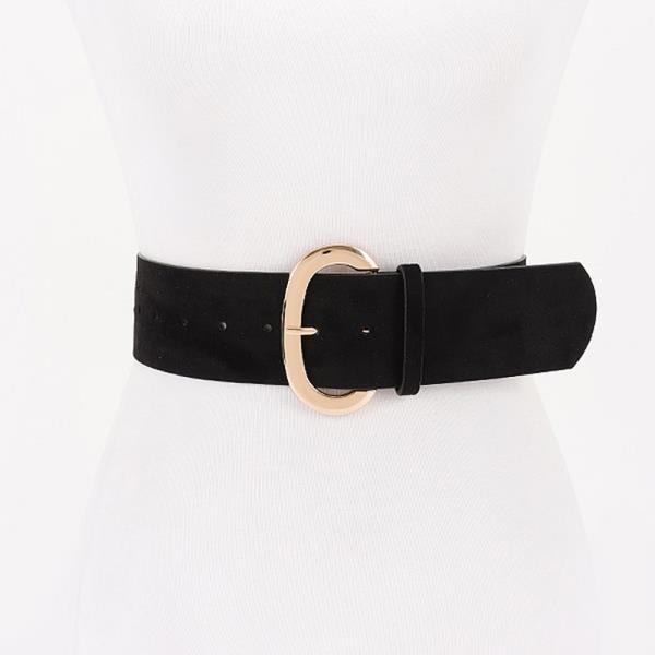 OVAL BUCKLED WIDE BELT