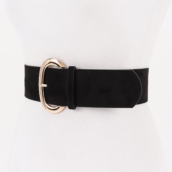 OVAL BUCKLED WIDE BELT