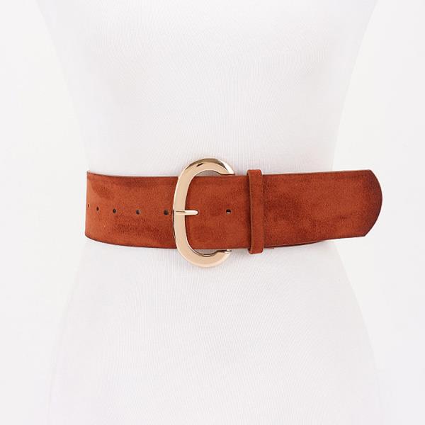 OVAL BUCKLED WIDE BELT