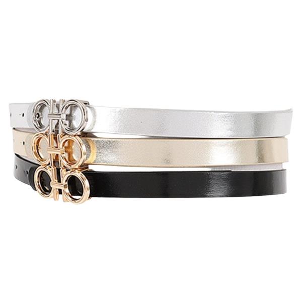 TRI COLOR BUCKLE BELT SET