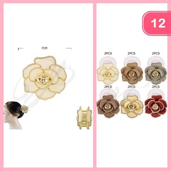 FLOWER HAIR CLAW CLIP (12 UNITS)