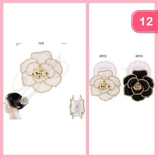 FLOWER HAIR CLAW CLIP (12 UNITS)