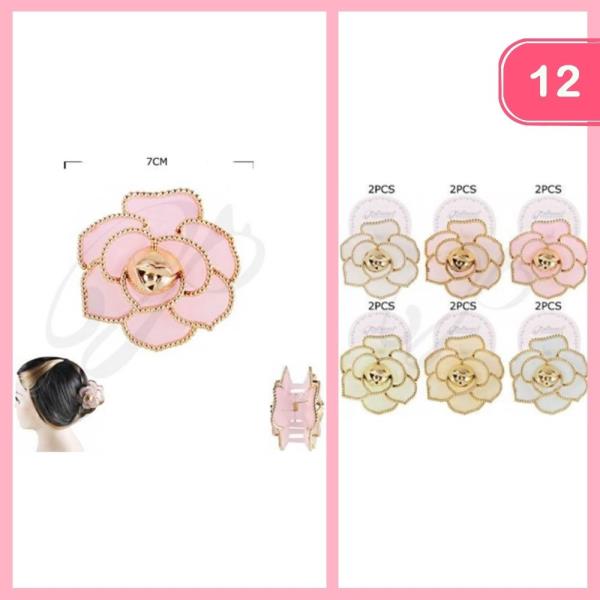 FLOWER HAIR CLAW CLIP (12 UNITS)