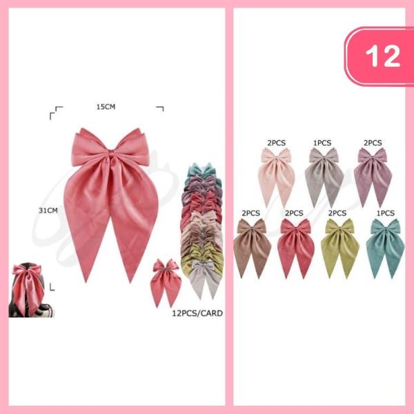 SILK LONG TAIL HAIR BOW (12 UNITS)