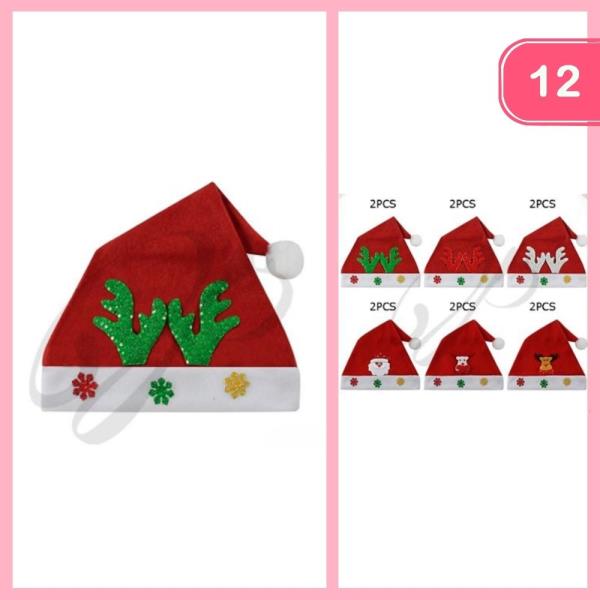 MIXED CHRISTMAS HATS (12 UNITS)