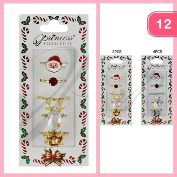MIXED CHRISTMAS RING SET (12 UNITS)