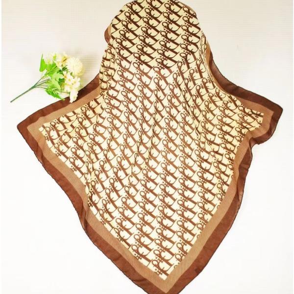 MONOGRAM SILKY SQUARE BANDANA NECK SCARF