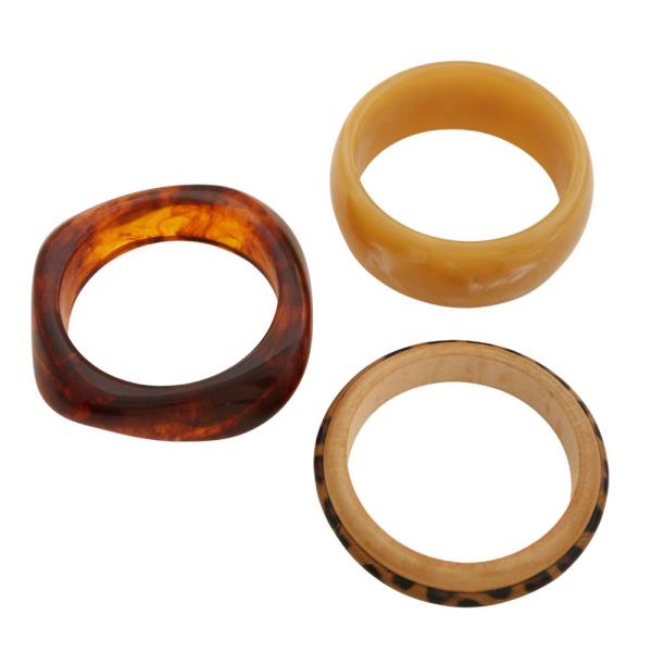 ANIMAL PRINT ACETATE BANGLE BRACELET SET