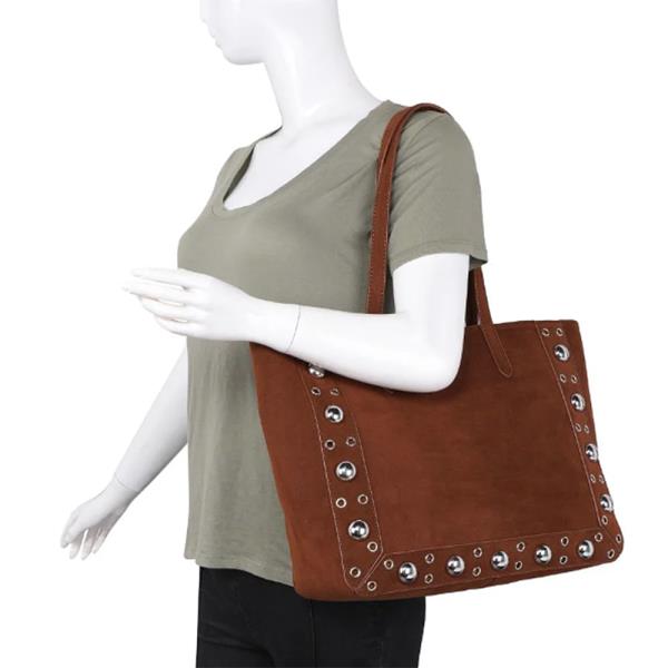 MODERN GROMMET AND STUD KARLI TOTE BAG