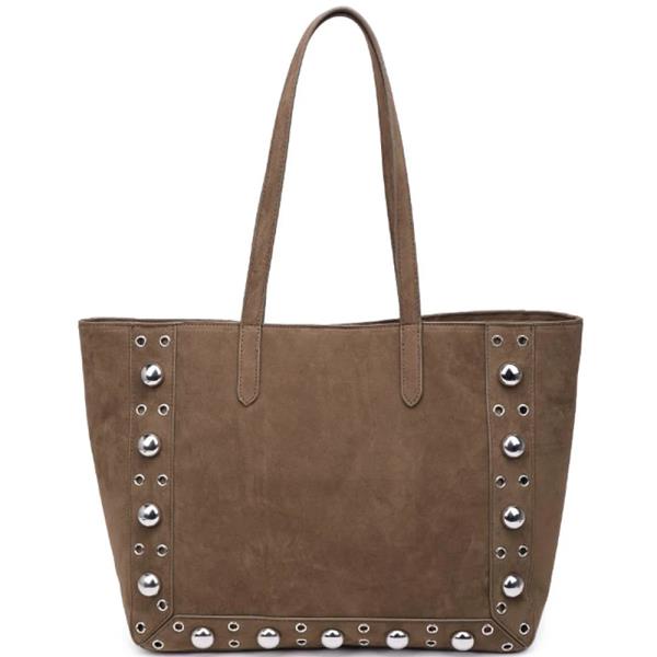 MODERN GROMMET AND STUD KARLI TOTE BAG