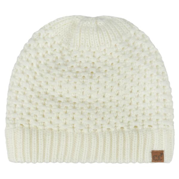 CC CROSS CELL STITCH KNIT BEANIE HAT
