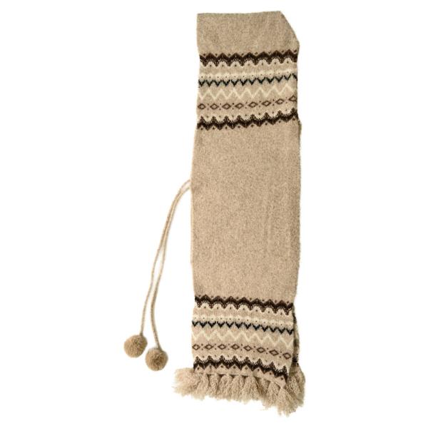 CC FAIR ISLE PATTERN HOODED SCARF