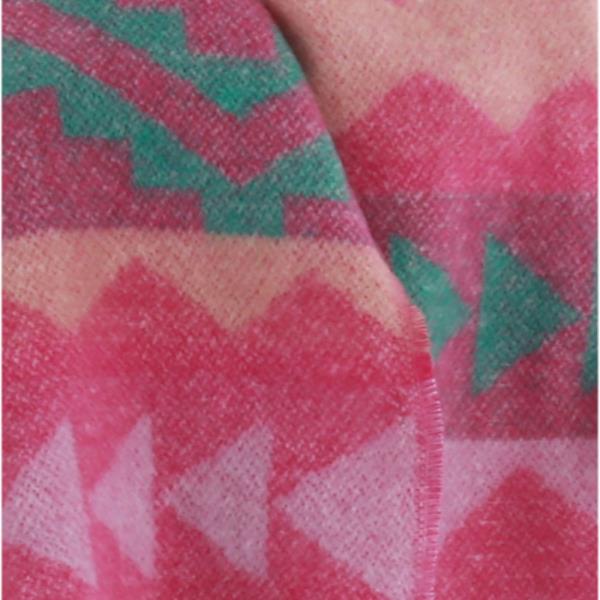 GEOMETRIC PATTERN FRINGE EDGE OBLONG SCARF