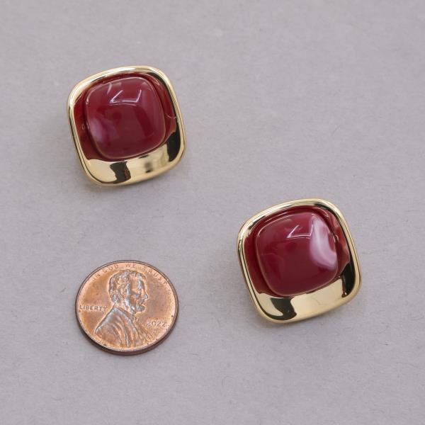 SQUARE METAL BEAD EARRING