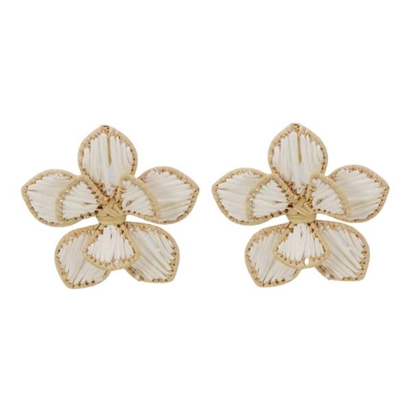 RAFFIA FLOWER STUD EARRING