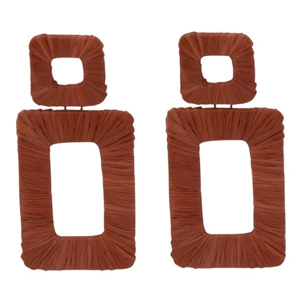 RAFFIA RECTANGLE DANGLE EARRINGS