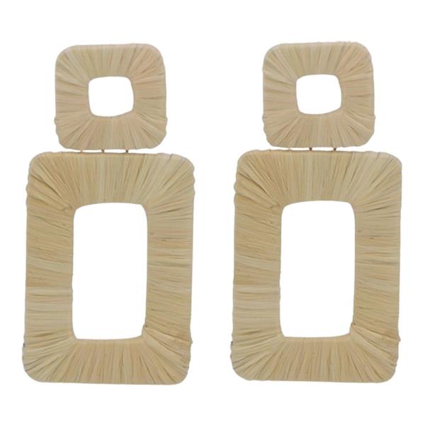 RAFFIA RECTANGLE DANGLE EARRINGS