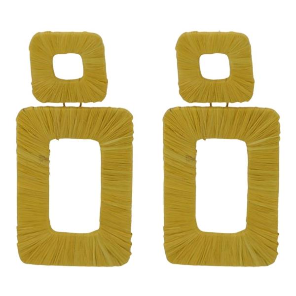 RAFFIA RECTANGLE DANGLE EARRINGS