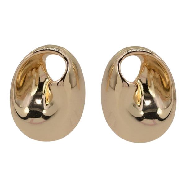 TEXTURED METAL ABSTRACT OVAL STUD EARRINGS