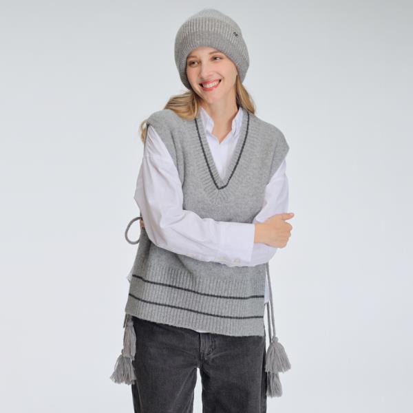 CC STRIPE WITH TASSEL VEST