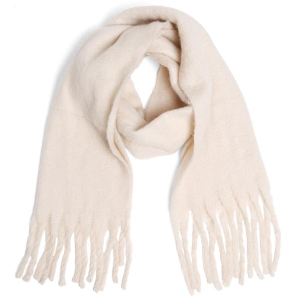 SOLID COLOR OBLONG SCARF W/ FRINGE