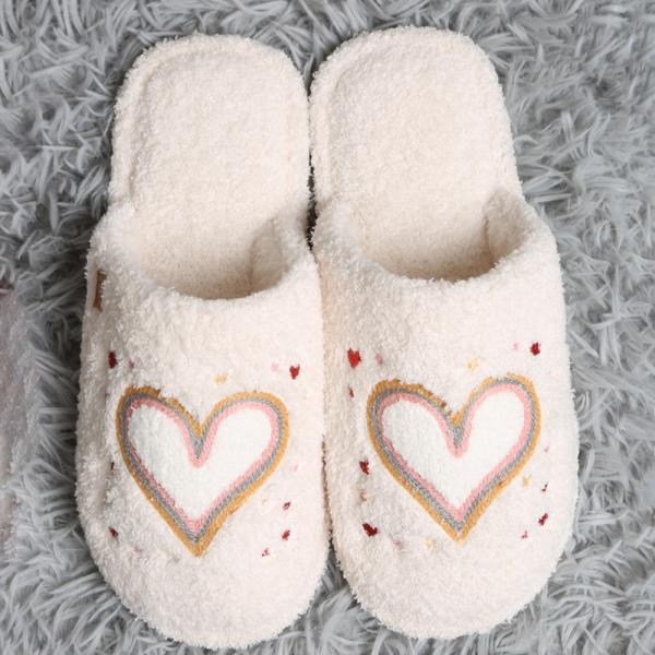 HOPE  HEART JOY EMBROIDERED SLIPPER - ML SIZE