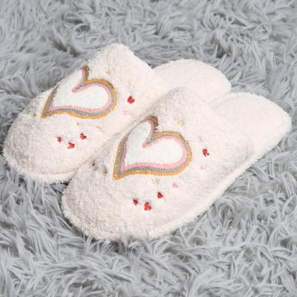 HOPE  HEART JOY EMBROIDERED SLIPPER - ML SIZE
