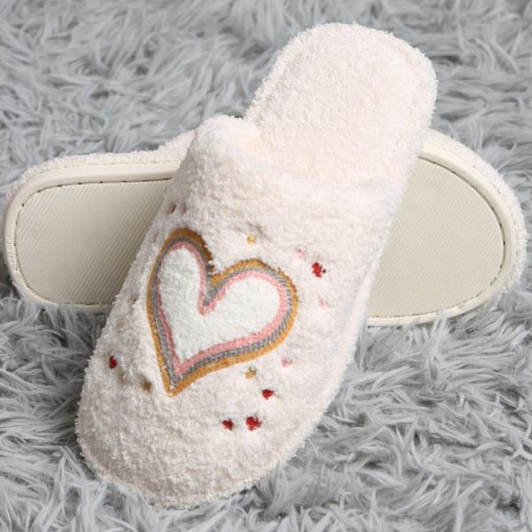 HOPE  HEART JOY EMBROIDERED SLIPPER - ML SIZE