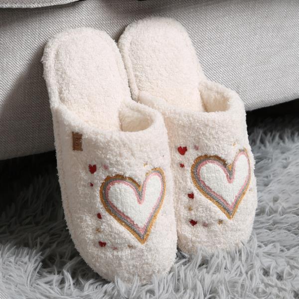 HOPE  HEART JOY EMBROIDERED SLIPPER - ML SIZE