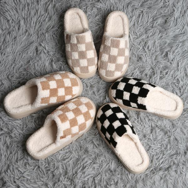 CHECKERED PLATFORM SLIPPERS - SM SIZE