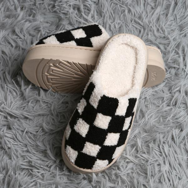 CHECKERED PLATFORM SLIPPER - ML SIZE
