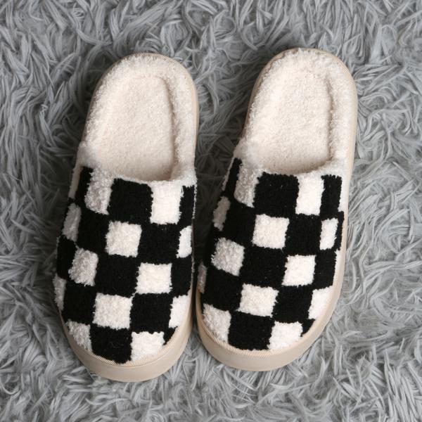 CHECKERED PLATFORM SLIPPER - ML SIZE
