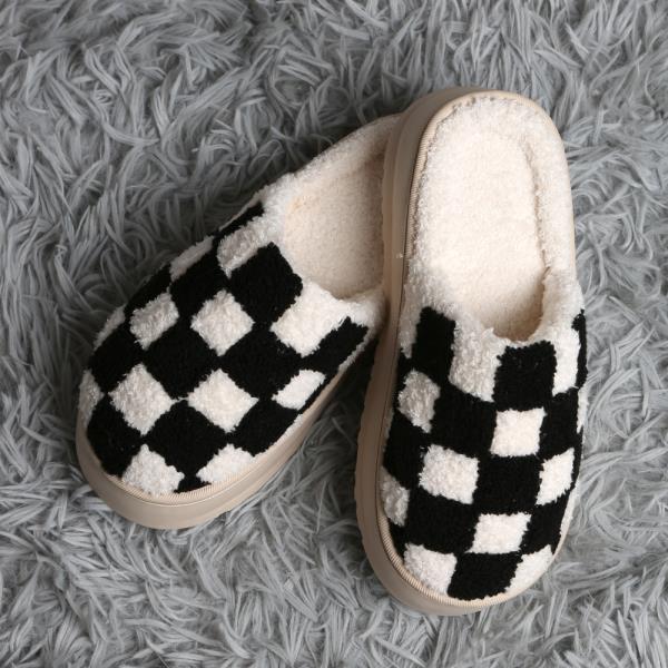 CHECKERED PLATFORM SLIPPER - ML SIZE