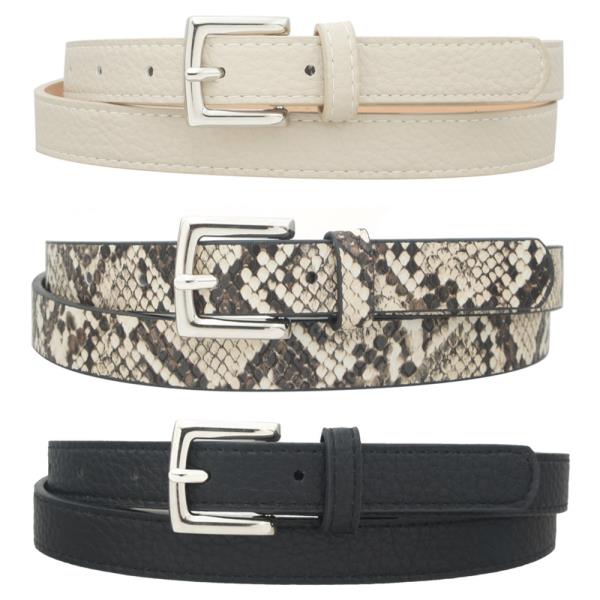 MINIMALIST RECTANGLE PEBBLED PEBBLED TRIO SKINNY BELT