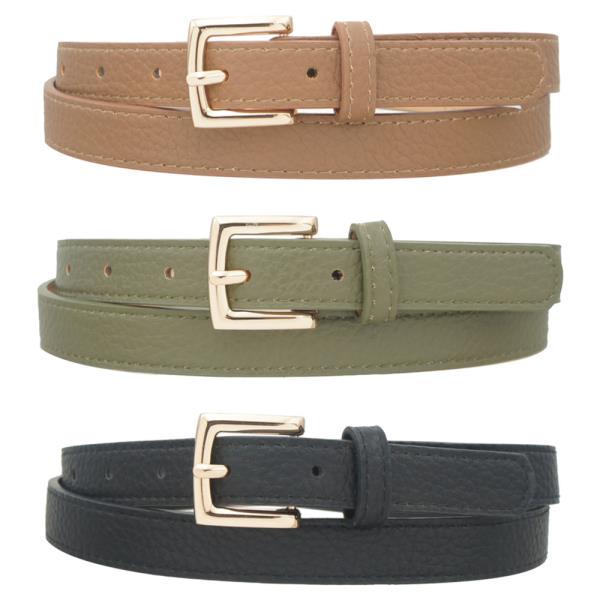 MINIMALIST RECTANGLE PEBBLED PEBBLED TRIO SKINNY BELT