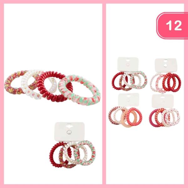 SPIRAL HAIR TIES (12 UNITS)