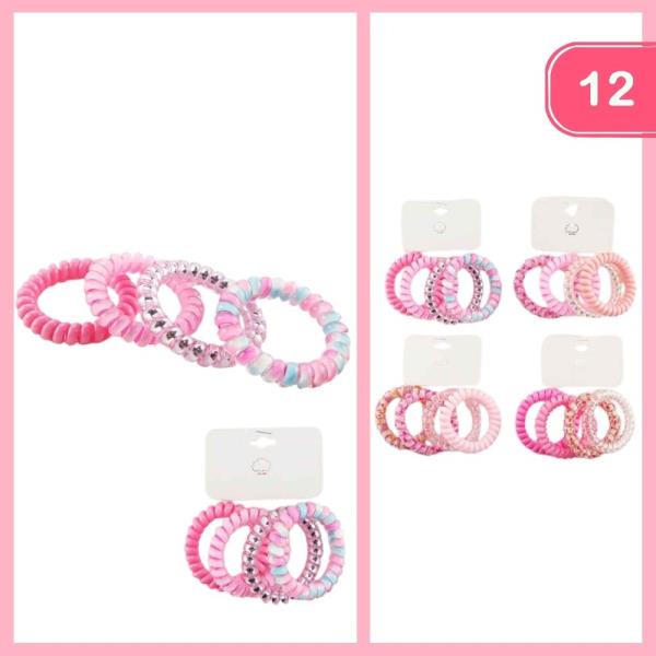 SPIRAL HAIR TIES (12 UNITS)