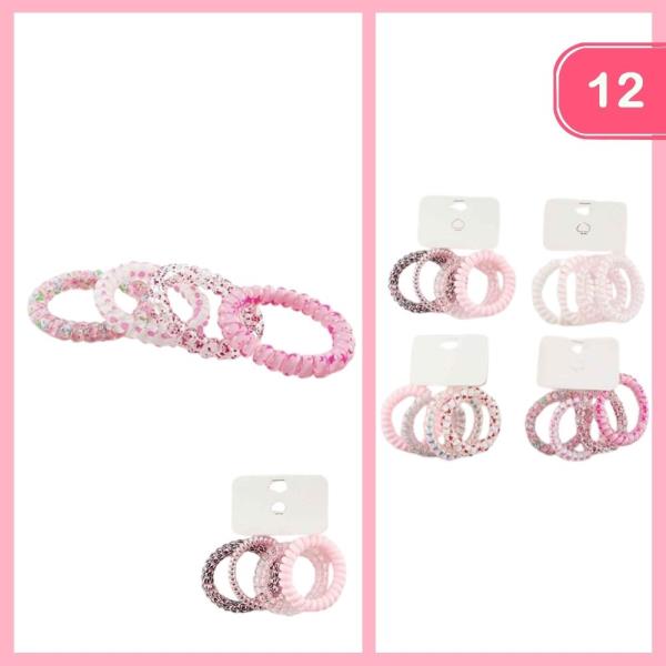 SPIRAL HAIR TIES (12 UNITS)
